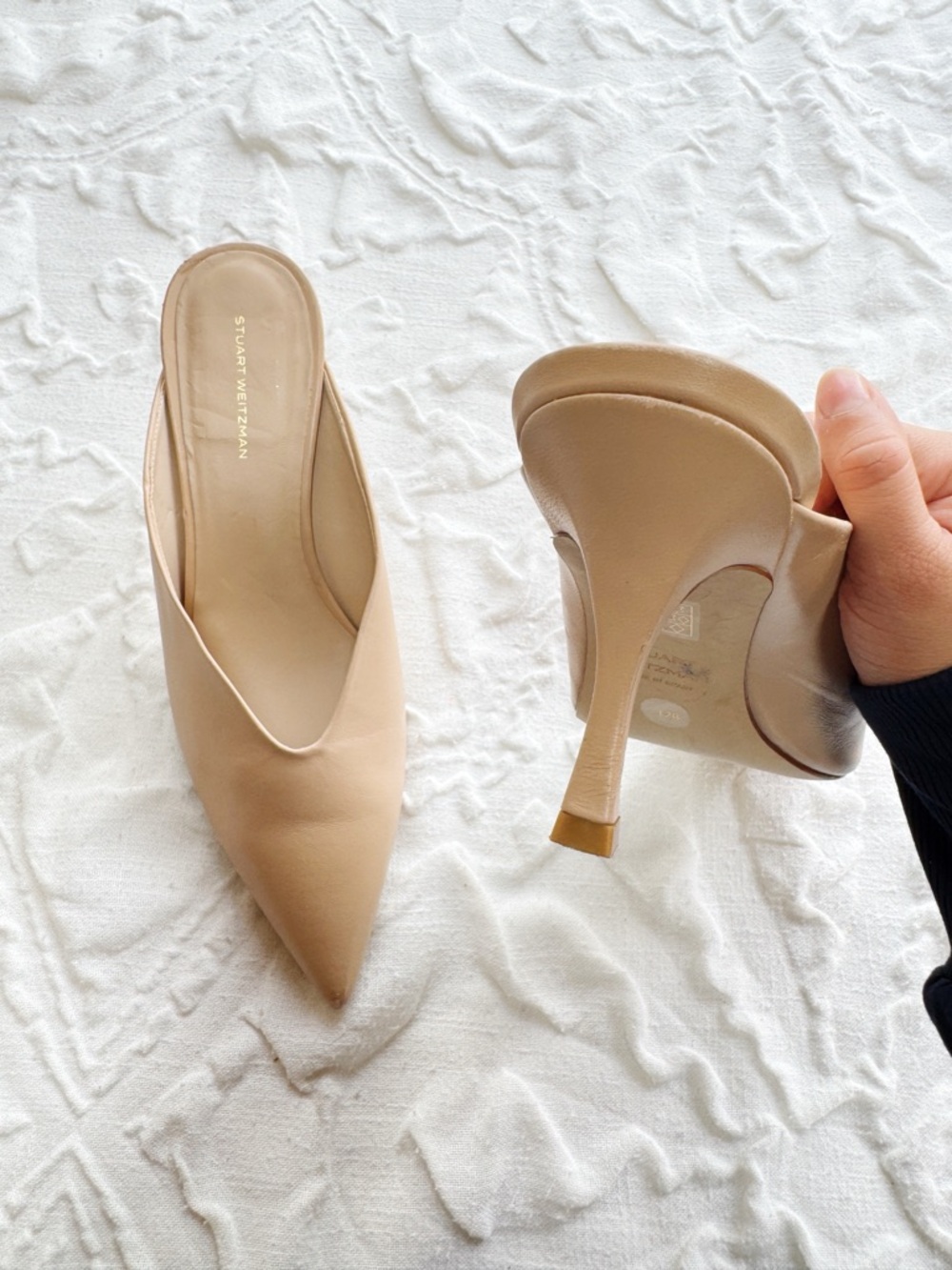 Stuart Weitzman Lula Leather Mules Size 12 - Picture 8 of 13
